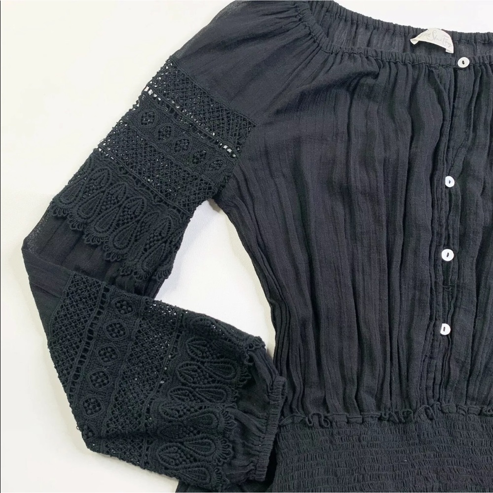Love Shack Fancy Long Sleeve Peasant Dress Sz 0 - Picture 4 of 6